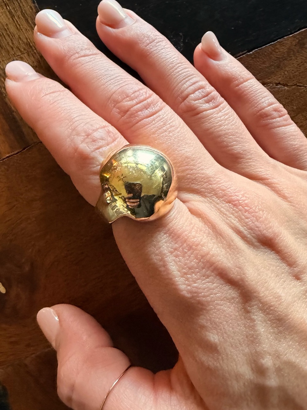 Bold Sculptural Gold Dome Ring